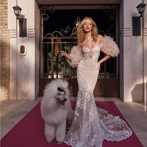 Galia Lahav Edna Ruffle Sleeves